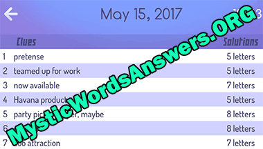 may 15 mystic words