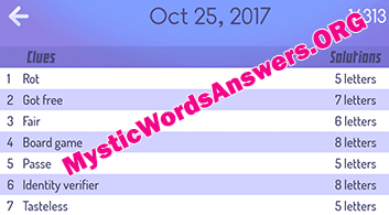 October 25 mystic words