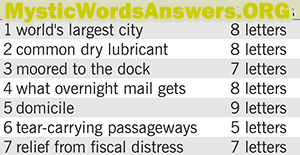 October 8 7 little words answers