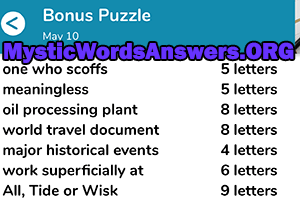 May 10 7 little words bonus answers