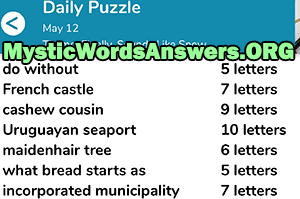 May 12 7 little words answers