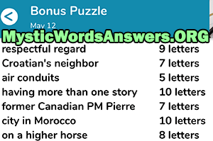 May 12 7 little words bonus answers