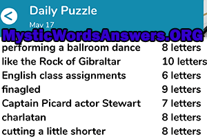 May 17 7 little words answers