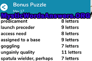 May 17 7 little words bonus answers