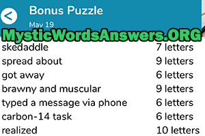 May 19 7 little words bonus answers
