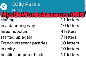 May 22 7 little words answers