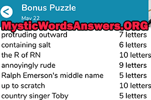 May 22 7 little words bonus answers