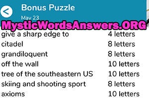 May 23 7 little words bonus answers