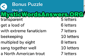May 26 7 little words bonus answers