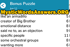 June 11 7 little words bonus answers