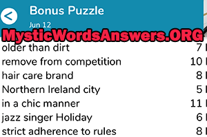 June 12 7 little words bonus answers