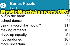 June 17 7 little words bonus answers