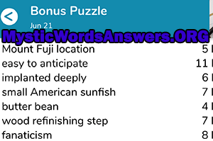 June 21 7 little words bonus answers