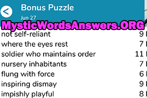 June 27 7 little words bonus answers