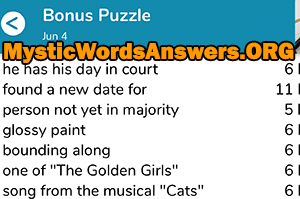 June 4 7 little words bonus answers