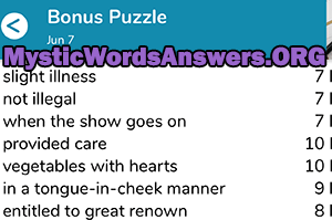June 7 7 little words bonus answers