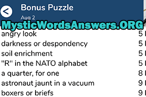 August 2 7 little words bonus answers
