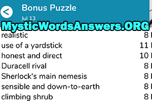 July 13 7 little words bonus answers