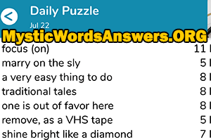 July 22 7 little words answers