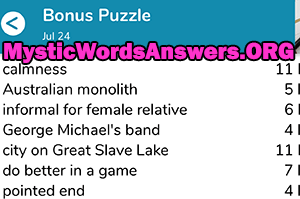 July 24 7 little words bonus answers