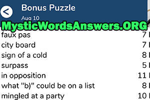 August 10 7 little words bonus answers