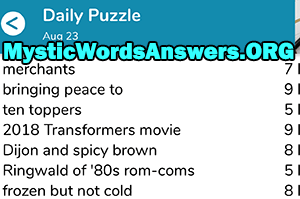 August 23 7 little words answers