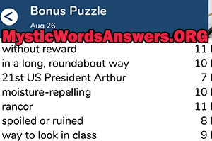 August 26 7 little words bonus answers