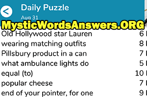 August 31 7 little words answers