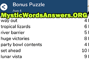 August 4 7 little words bonus answers