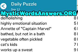September 12 7 little words answers