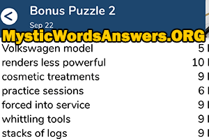 September 22 7 little words bonus answers