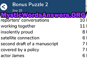 September 25 7 little words bonus answers