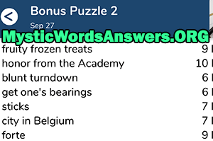 September 27 7 little words bonus answers