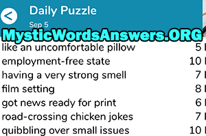 September 5 7 little words answers