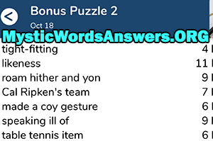 October 18 7 little words bonus answers
