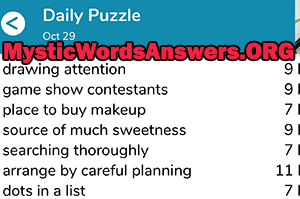 October 29 7 little words answers