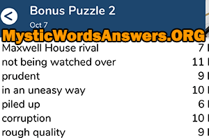 October 7 7 little words bonus answers