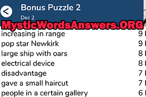 December 2 7 little words bonus answers