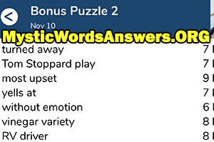 November 10 7 little words bonus answers
