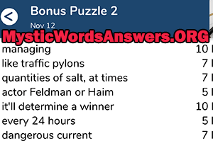 November 12 7 little words bonus answers