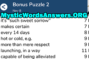 November 8 7 little words bonus answers