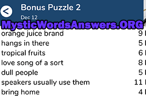 December 12 7 little words bonus answers