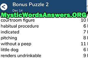 December 14 7 little words bonus answers