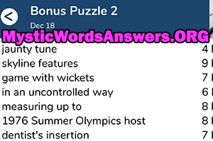 December 18 7 little words bonus answers