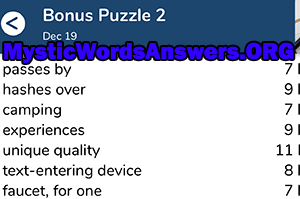 December 19 7 little words bonus answers