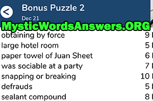 December 21 7 little words bonus answers