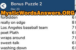 December 23 7 little words bonus answers