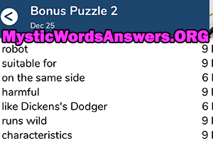 December 25 7 little words bonus answers