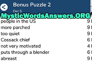 December 5 7 little words bonus answers