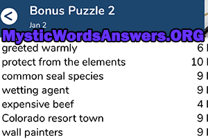 January 2 7 little words bonus answers